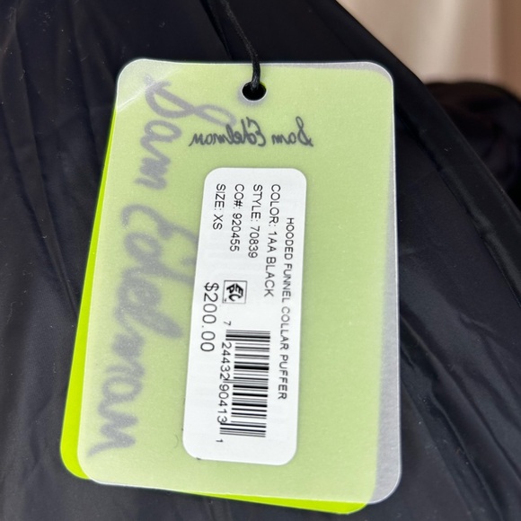 Sam Edelman Black Puffer Coat with Quilted Design - Picture 4 of 7